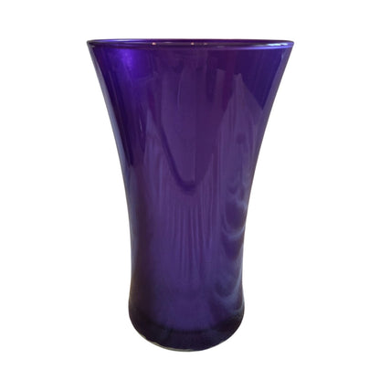 Elegant Purple Glass Vase, Solid Pattern, Tall Flared Design
