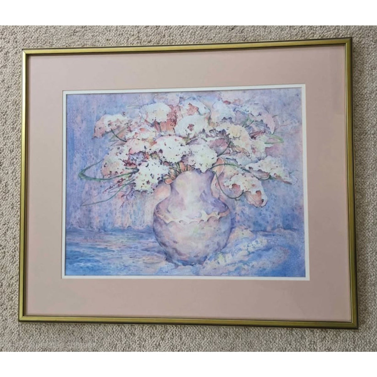 Jan Boelte Original Floral Painting | Vintage Impressionistic | 37" x 32"