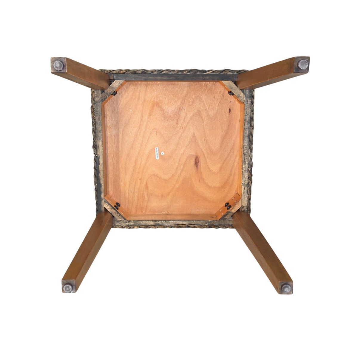 Seagrass Woven End Table with Glass Top | 20" Coastal Accent