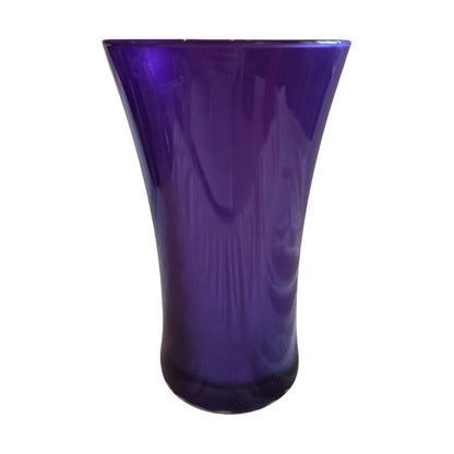 Elegant Purple Glass Vase, Solid Pattern, Tall Flared Design