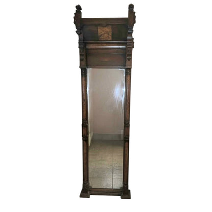 Antique Solid Wood Empire Style Pier Mirror