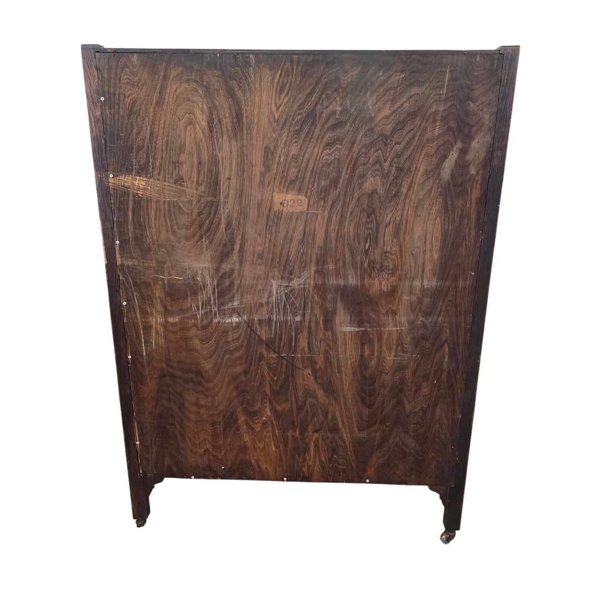 Antique Stickley Mission Style Solid Wood Book Shelf with Glass Doors