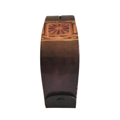 Leather Elephant Shaped Coin Bank Colorful Mix Brown, Reddish, Orange India