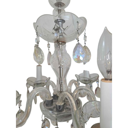 Vintage Swag Glass Chandelier | Light-Refracting Elegance