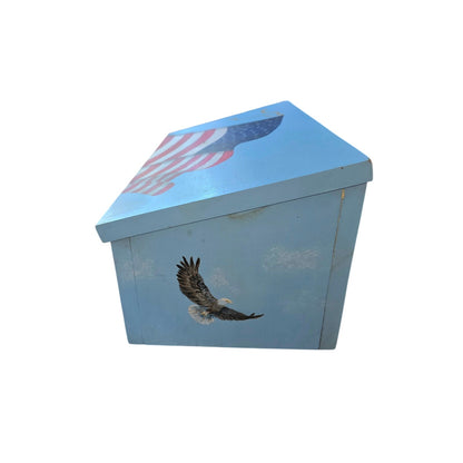Handmade Wood American Flag Keepsake Box | 17.5" Painted Americana