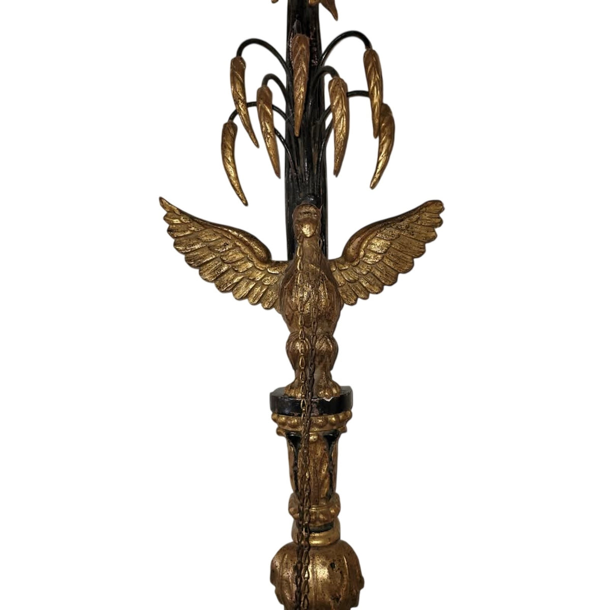 Vintage Hollywood Regency Hand Carved Wood Eagle Wall Sconce Italy