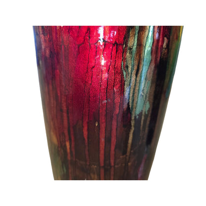 Vibrant 29" Tall Rainbow Vase | Floor Statement Vase | Maximalist Home Décor