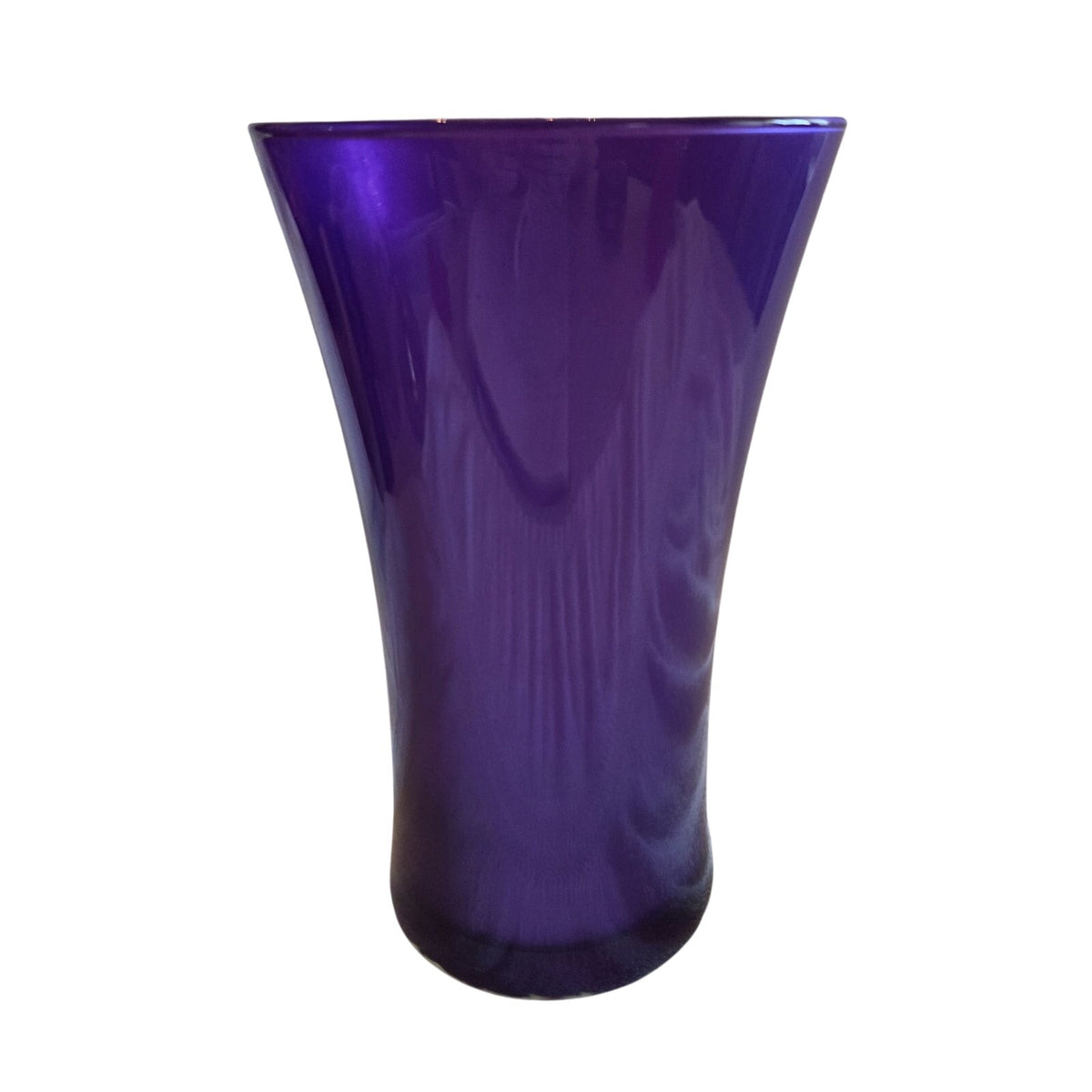 Elegant Purple Glass Vase, Solid Pattern, Tall Flared Design