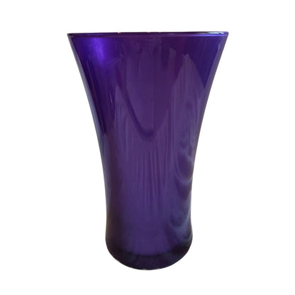 Elegant Purple Glass Vase, Solid Pattern, Tall Flared Design