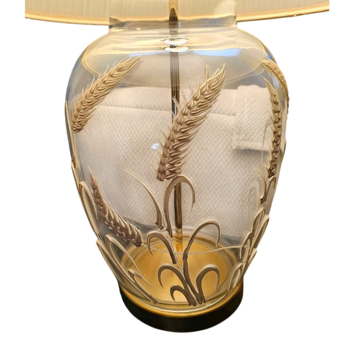 Etched Clear Glass Ginger Jar Lamp