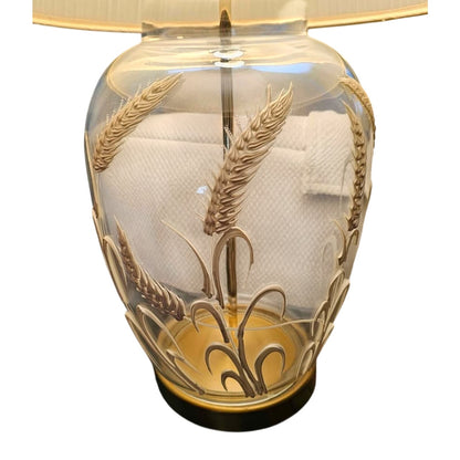 Etched Clear Glass Ginger Jar Lamp