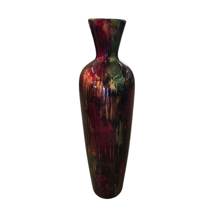 Vibrant 29" Tall Rainbow Vase | Floor Statement Vase | Maximalist Home Décor