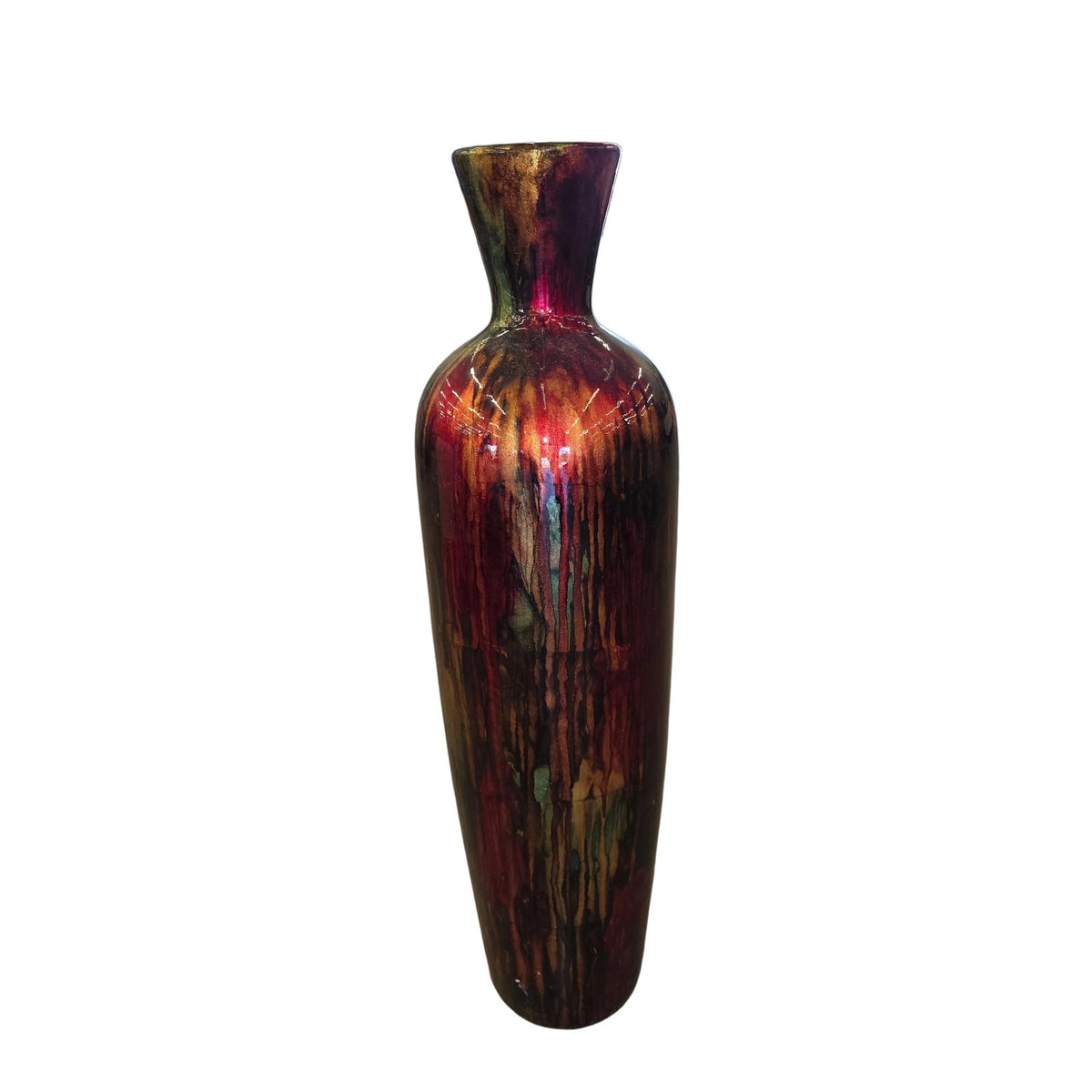 Vibrant 29" Tall Rainbow Vase | Floor Statement Vase | Maximalist Home Décor