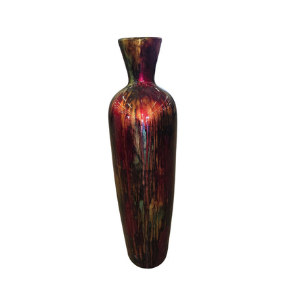 Vibrant 29" Tall Rainbow Vase | Floor Statement Vase | Maximalist Home Décor
