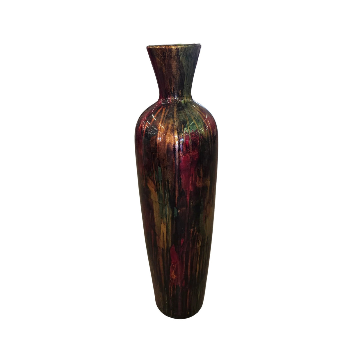 Vibrant 29" Tall Rainbow Vase | Floor Statement Vase | Maximalist Home Décor