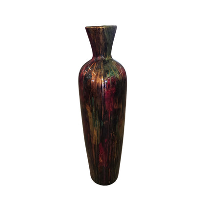 Vibrant 29" Tall Rainbow Vase | Floor Statement Vase | Maximalist Home Décor