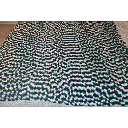 Vintage Hand-Crocheted Purple & Green Chevron Afghan | 62" x 68" | Boho Throw Blanket