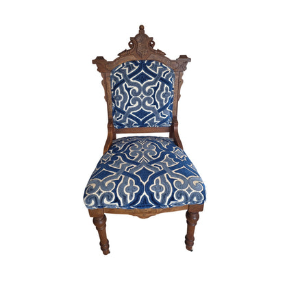 Beautiful Blue & White Victorian Occasional Chair