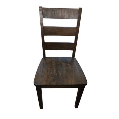Pier 1 Imports Solid Wood Rough-Hewn Dining Table & 2 Chairs | 42" Round with 18" Leaf