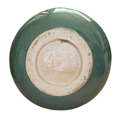 Large Beige to Turquoise Pottery Pitcher