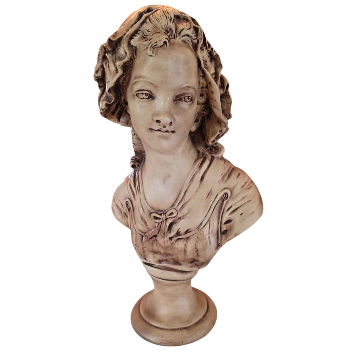 Vintage French Peasant Girl in Bonnet Bust
