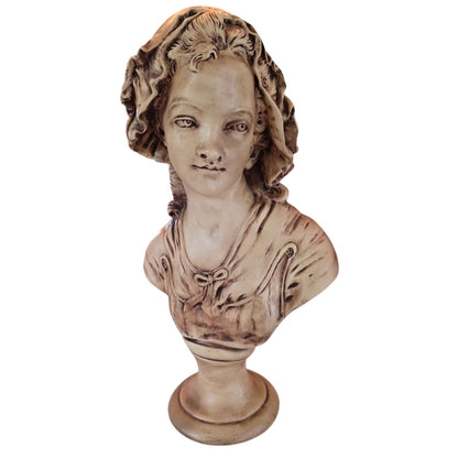 Vintage French Peasant Girl in Bonnet Bust