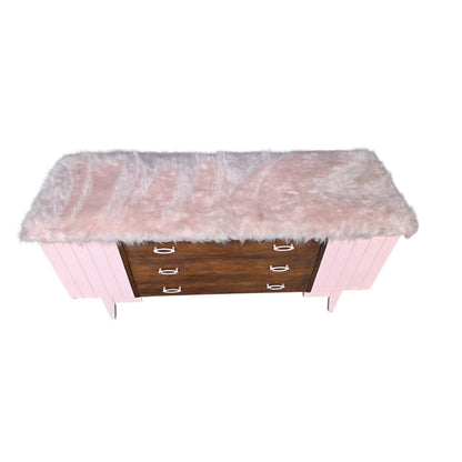 1960s Princess by Lane Upcycled Pink Cedar Chest with Furry Top