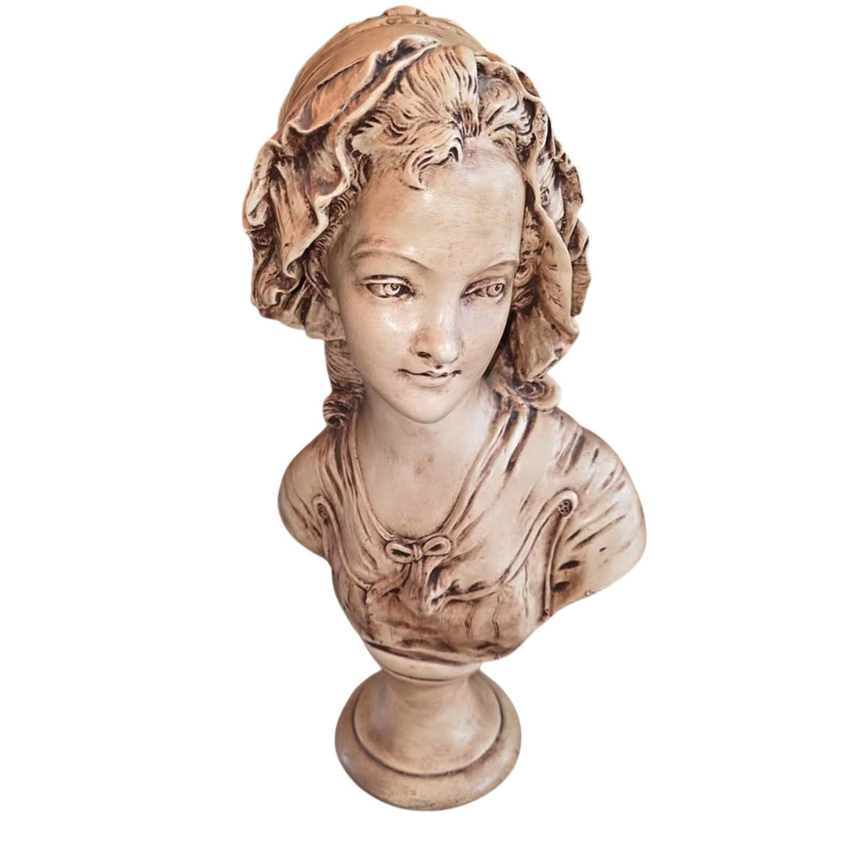 Vintage French Peasant Girl in Bonnet Bust