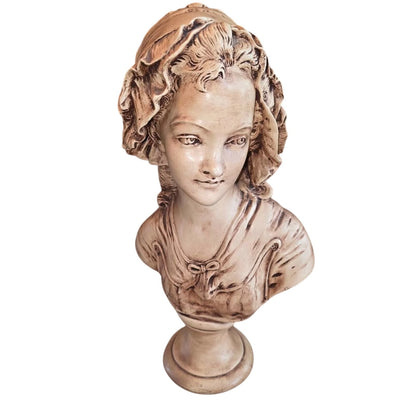 Vintage French Peasant Girl in Bonnet Bust