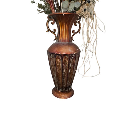 Decorative Brass Urn with Natural Pampas Grass | 48" Statement Piece
