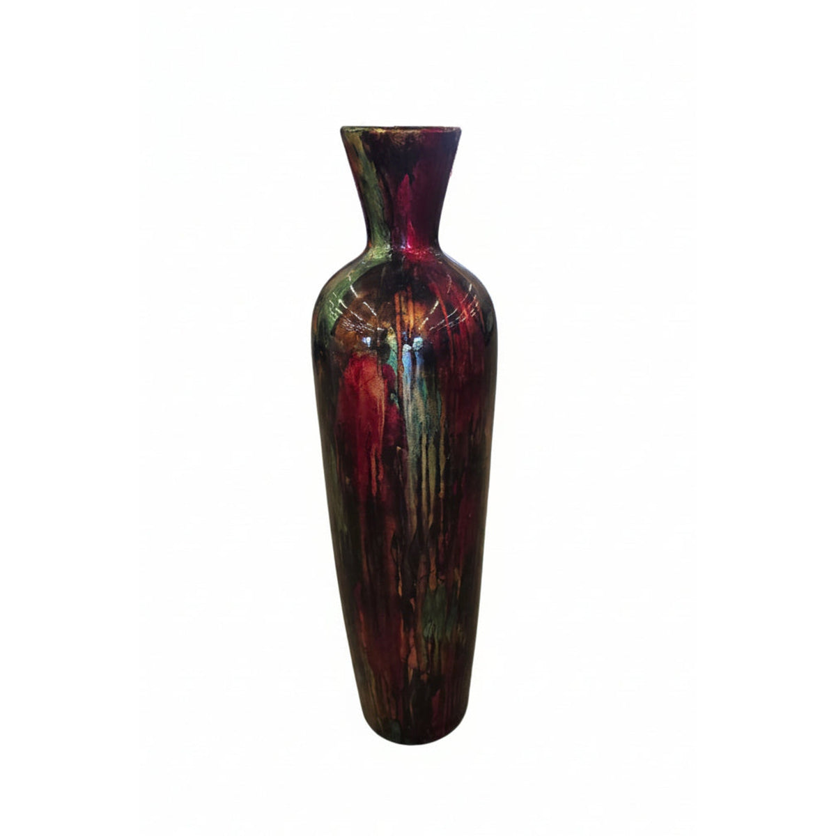 Vibrant 29" Tall Rainbow Vase | Floor Statement Vase | Maximalist Home Décor