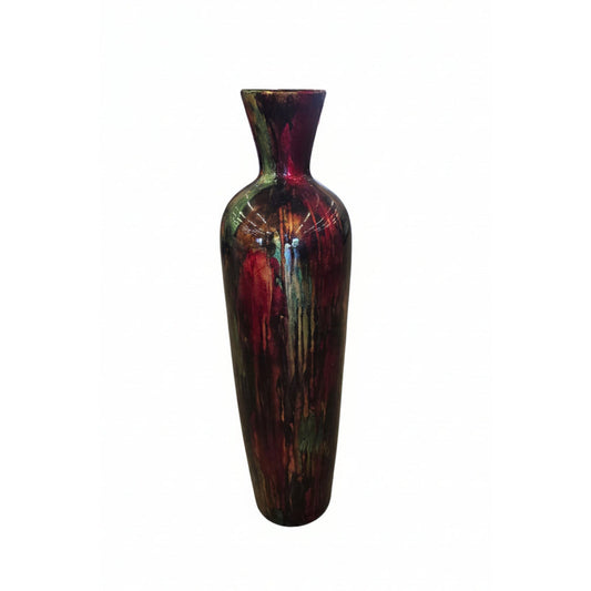 Vibrant 29" Tall Rainbow Vase | Floor Statement Vase | Maximalist Home Décor