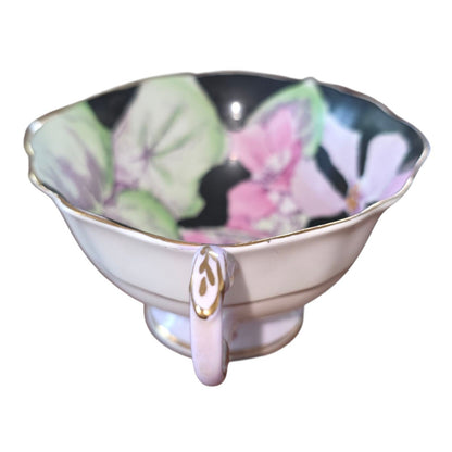 Vintage Paragon Double Warrant Cabbage Rose Teacup | Pink & Black Art Nouveau