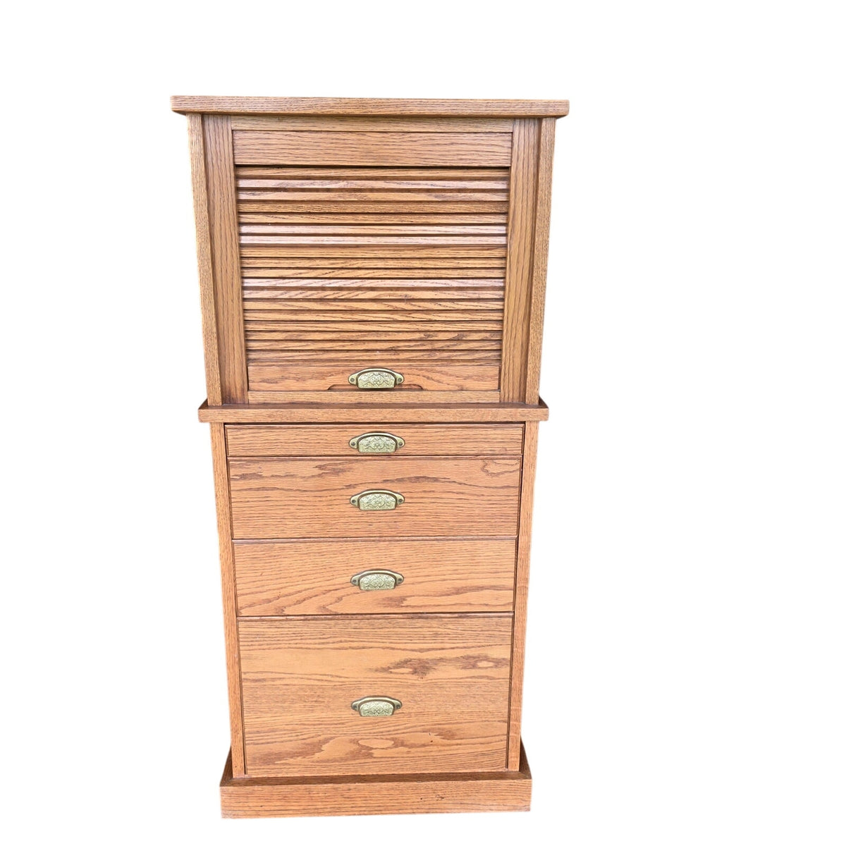 Amish Solid Oak Tamboura Top Organizer Desk