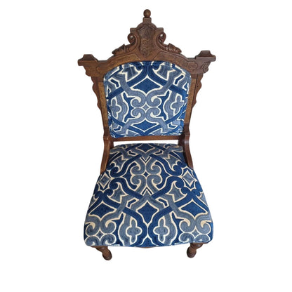 Beautiful Blue & White Victorian Occasional Chair