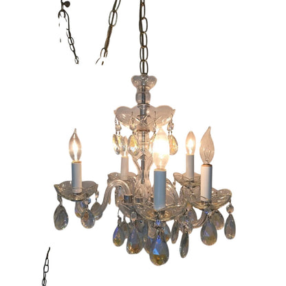 Vintage Swag Glass Chandelier | Light-Refracting Elegance