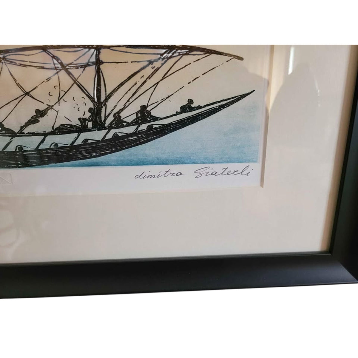 Dimitra Siaterli Limited Edition Ship Painting | Greek Artist | 25.25" x 13.5"