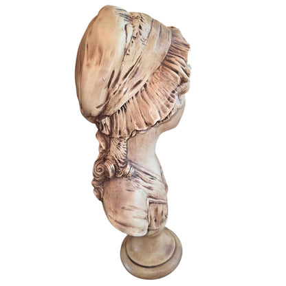 Vintage French Peasant Girl in Bonnet Bust
