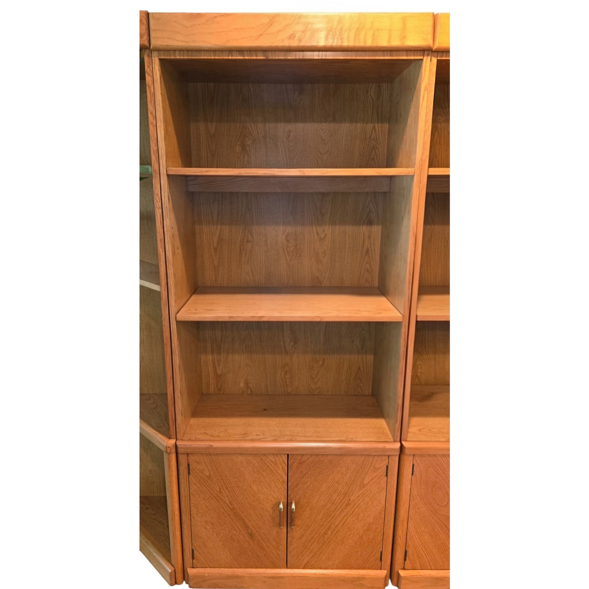 4-Piece Modular Wood Bookcase Unit | Corner & Center Shelves | 74" Tall